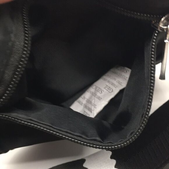 Joy Mangano black lightweight belt bag with silver tone hardware - Picture 7 of 12